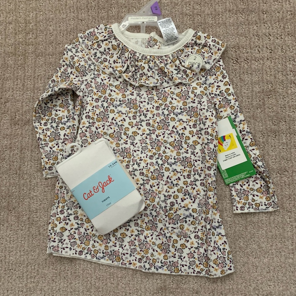 Spring dress and tights